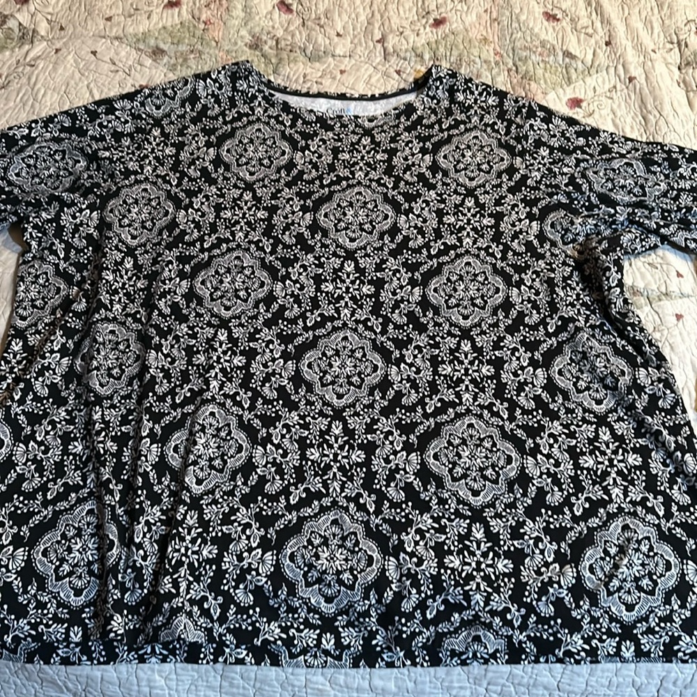 Plus size crew neck dressy top